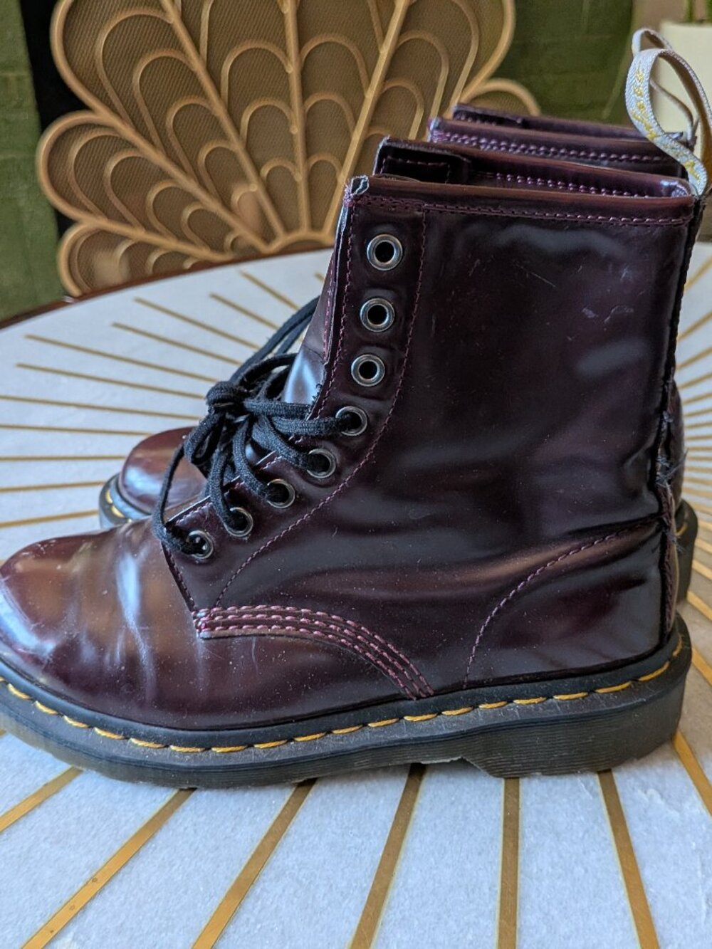 Vegan Leather Dr Martens Burgundy